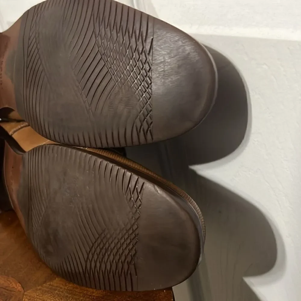 🔥🔥‎ ROCKPORT Simon Cap Toe Oxford Cognac Leather Dress Shoes - Men Sz 12 - EUC